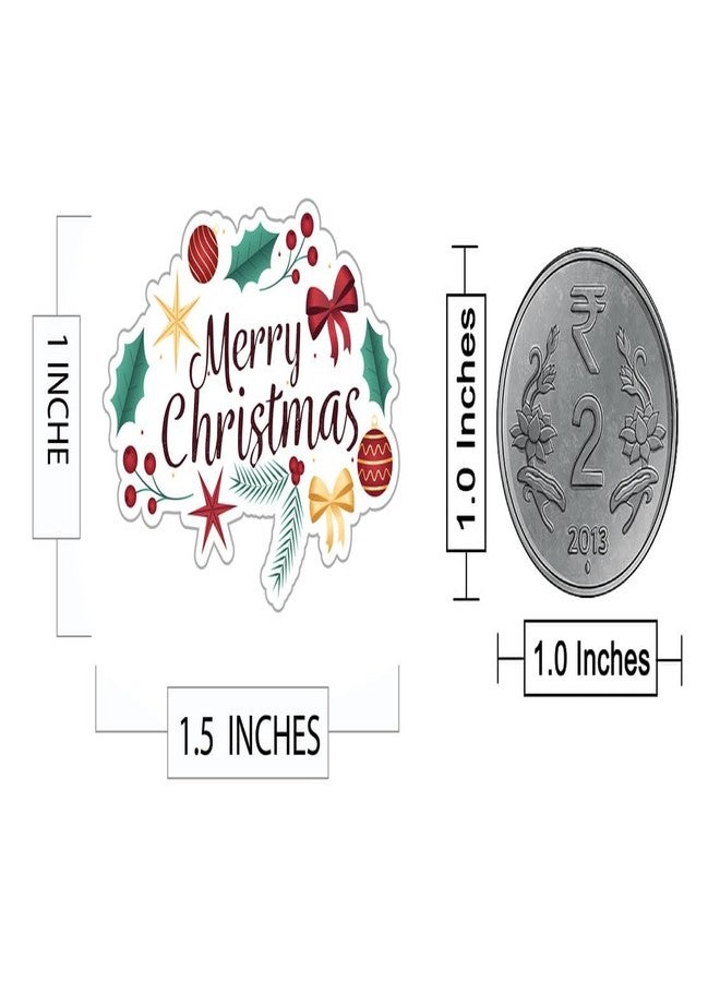 D2C Merry Christmas Gift Wrap Stickers - Self-Adhesive, 3 Festive Designs, Peel & Stick Labels for Gift Wrapping, Greeting Cards, Secret Santa, 1.5 x 1 inch Pack of 168 - Image 2